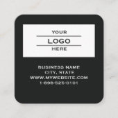 Moderner Schwarzer Logo-QR-Code-Scan-Website-Quadr Quadratische Visitenkarte (Vorderseite)