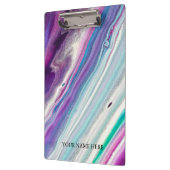 Moderner Schwarzer Marmor Designer Personalisiert Klemmbrett (Links)