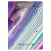 Moderner Schwarzer Marmor Designer Personalisiert Klemmbrett (Vorderseite)