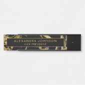 Moderner schwarzer Marmorstein Minimalistisch Türschild (Vorderseite )