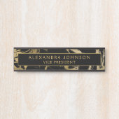 Moderner schwarzer Marmorstein Minimalistisch Türschild (Vorderseite )