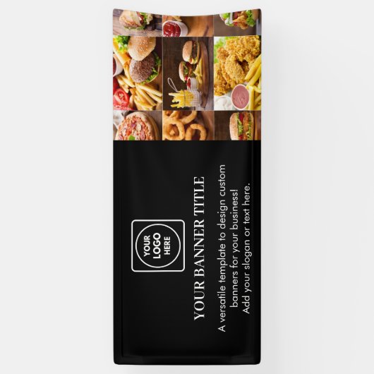 Moderner schwarzer maßgeschneiderter Event- Werbeb Banner (Vertikal)