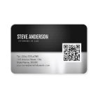Moderner Schwarzer MetallsilberLook - QR-Code