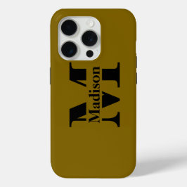 Moderner, schwarzer Minimal-Monogramm Case-Mate iPhone Hülle