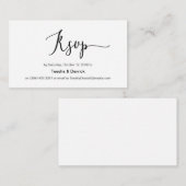 Moderner Schwarzer Minimalismus-Schriftart, Hochze Begleitkarte (Vorne/Hinten)