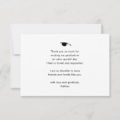 Moderner Schwarzer Minimalistischer Abschluss Dank Einladung (Rückseite)