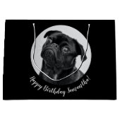 Moderner Schwarzer Mops - Ihr Hundepuffer-Kreis Große Geschenktüte (Vorderseite)