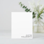 Moderner schwarzer Name in Weiß (Stehend Vorderseite)