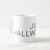 Moderner schwarzer Name in Weiß Kaffeetasse (Vorderseite Links)