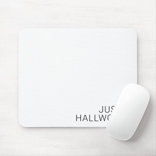 Moderner schwarzer Name in Weiß Mousepad (Mit Mouse)