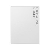 Moderner schwarzer Name in Weiß Notizblock (Rotiert)