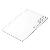 Moderner schwarzer Name in Weiß Notizblock (angewinkelt)