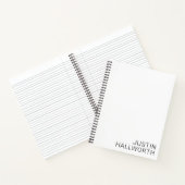 Moderner schwarzer Name in Weiß Notizblock (Innenseite)