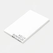 Moderner schwarzer Name in Weiß Post-it Klebezettel (angewinkelt)