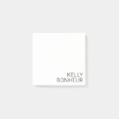 Moderner schwarzer Name in Weiß Post-it Klebezettel (Vorderseite)