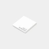 Moderner schwarzer Name in Weiß Post-it Klebezettel (angewinkelt)