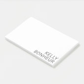 Moderner schwarzer Name in Weiß Post-it Klebezettel (angewinkelt)