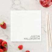 Moderner schwarzer Name in Weiß Serviette (Beispiel)