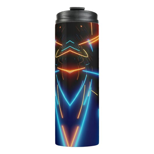 Moderner schwarzer Neon Led Thermosbecher (Vorderseite)