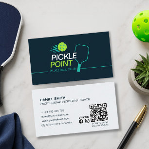 Moderner schwarzer Pickleball-Trainer-Club-Instruc Visitenkarte