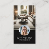 Moderner schwarzer professioneller QR-Code Visitenkarte (Vorderseite)