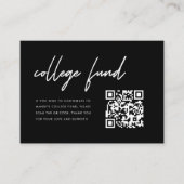 Moderner schwarzer QR-Code für Hochschulstipendien Begleitkarte (Vorderseite)