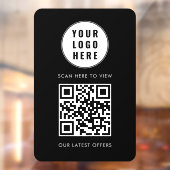 Moderner schwarzer QR-Code Geschäft-Logo-Scan hier Fensteraufkleber (Blatt 2)