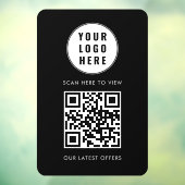 Moderner schwarzer QR-Code Geschäftslogo-Scan hier Fensteraufkleber (Blatt 3)
