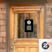 Moderner schwarzer QR-Code Geschäftslogo-Scan hier Fensteraufkleber (Haustür)