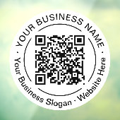 Moderner Schwarzer QR-Code Geschäftsname Slogan Ru Fensteraufkleber (Blatt 3)