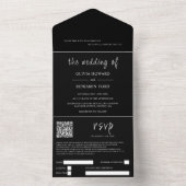 Moderner schwarzer QR-Code in einer Einladung (Innen Boden)