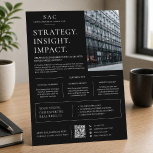 Moderner Schwarzer QR-Code Professional Consultant Flyer
