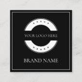 Moderner schwarzer QR-Code-Scanner Beruflich Quadratische Visitenkarte (Vorderseite)