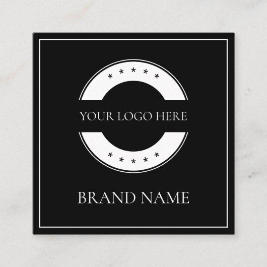 Moderner schwarzer QR-Code-Scanner Beruflich Quadratische Visitenkarte (Vorderseite)