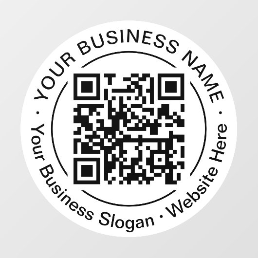 Moderner schwarzer QR-Code - Unternehmensname Slog Fensteraufkleber (Blatt)