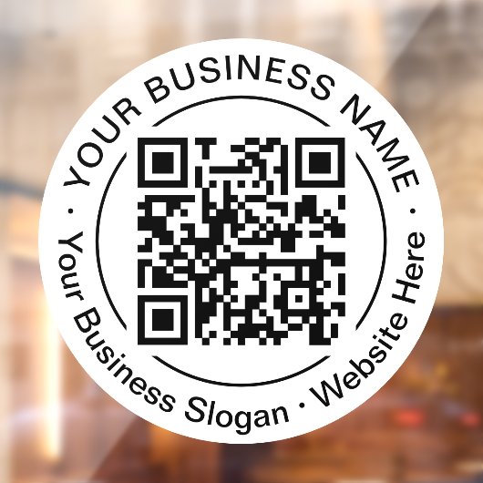 Moderner schwarzer QR-Code - Unternehmensname Slog Fensteraufkleber (Blatt 2)