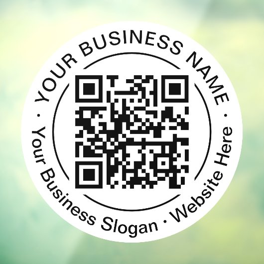 Moderner schwarzer QR-Code - Unternehmensname Slog Fensteraufkleber (Blatt 3)