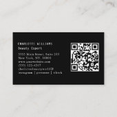 Moderner, schwarzer QR-Code Visitenkarte (Rückseite)