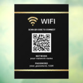 Moderner schwarzer QR-Code Wifi-Netzwerk-Passwort Fensteraufkleber (Blatt 3)