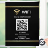 Moderner schwarzer QR-Code Wifi-Netzwerk-Passwort Fensteraufkleber (Zuhause)