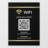 Moderner schwarzer QR-Code Wifi-Netzwerk-Passwort Fensteraufkleber (Blatt)