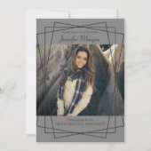 Moderner Schwarzer Rahmen Foto Abschluss Einladung (Vorderseite)