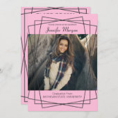 Moderner Schwarzer Rahmen Foto Abschluss Einladung (Vorne/Hinten)