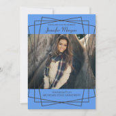 Moderner Schwarzer Rahmen Foto Abschluss Einladung (Vorderseite)