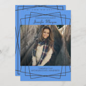 Moderner Schwarzer Rahmen Foto Abschluss Einladung (Vorne/Hinten)