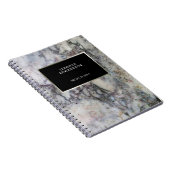 Moderner schwarzer Rahmen-Marmor beruflich Notizblock (Rechte Seite)