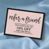 Moderner Schwarzer Rahmen Rosa Schönheitssalon Empfehlungskarte