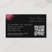 Moderner Schwarzer Rosa Farbe Künstler QR-Code Visitenkarte (Rückseite)