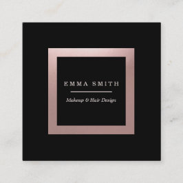 Moderner schwarzer Rosen-Goldrahmen-berufliches Quadratische Visitenkarte