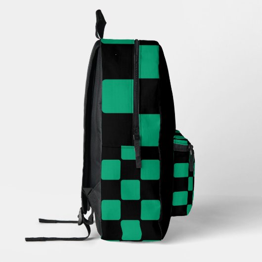 Moderner schwarzer Rucksack mit grünen und blauen  (Links)